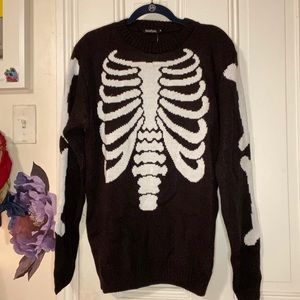 Boohoo Skeleton Sweater/Sweaterdress - Size Medium